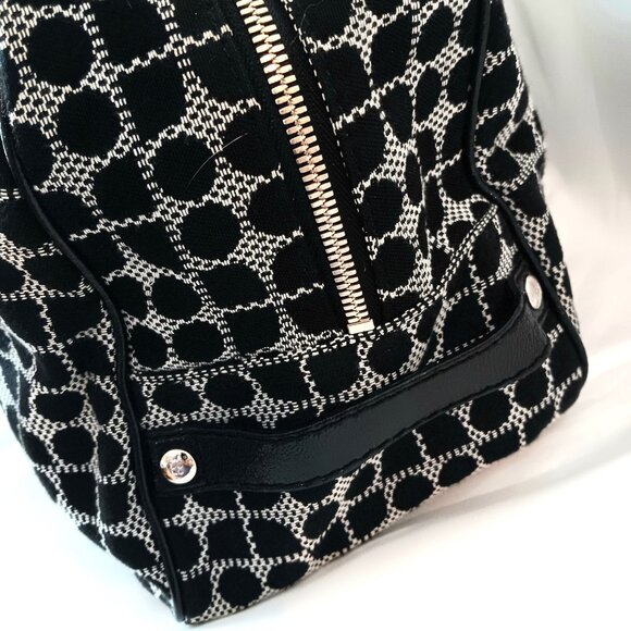 KATE SPADE NY Black & White Leather & Canvas Shoulder Bag 🖤LIKE NEW🖤Gorgeous!! - Picture 3 of 10